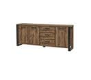 Buffet 3 Portes 3 Tiroirs Effet Bois Tropical - Bruno