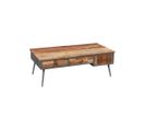 Table Basse 3 Tiroirs Bois Massif Patchwork - Anzia