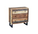 Commode 3 Tiroirs Bois Massif Blanchi - Anzia