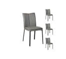 Quatuor De Chaises Simili Cuir Gris - Tucson