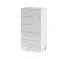 Commode 5 Tiroirs Blanc - Chora - L 61 X L 40 X H 117 Cm