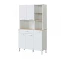 Buffet 5 Portes Blanc/chêne - Tekana - L 108 X L 40 X H 186