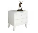 Table De Chevet 2 Tiroirs Blanc - Esmeralda - L 51 X L 39x H 56 Cm