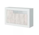 Buffet 3 Portes 1 Niche Blanc/pin Blanc - Baltop - L 144 X L 42 X H 87 Cm