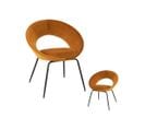 Duo De Chaises Velours Ocre/métal - Tychy N°1