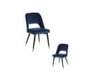 Duo De Chaises Métal/tissu Bleu - Yizi