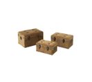 Trio De Coffres De Rangement Velours Beige - Bochiami