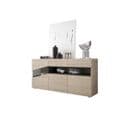 Buffet 3 Portes 2 Tiroirs Bois Clair/bois Noir - Magnola N°2