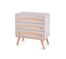 Commode 3 Tiroirs Bois Massif Lin - Cosette