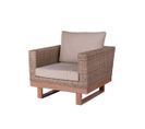 Fauteuil Bois D'acacia/rotin Beige - Rinca