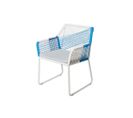 Chaise à Accoudoirs Blanc/bleu - Ternate