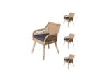 Quatuor De Chaises En Corde Beige/bois - Biak