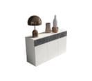 Buffet 3 Portes Bois Blanc/marbre Gris - Camelia