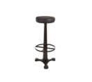 Tabouret De Bar En Cuir Noir Et Métal - Laura