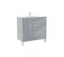 Meuble Sous Vasque 3 Tiroirs 90 Cm Gris Clair - Lana