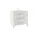 Meuble Sous Vasque 3 Tiroirs 90 Cm Blanc - Lana