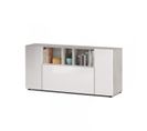 Buffet 3 Portes Blanc/béton - Waka - L 150 X L 41 X H 76 Cm