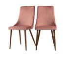 Chaise Vinni En Velours Rose (lot De 2)