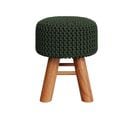 Petit Tabouret Tricot Lisa Vert Kaki