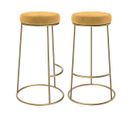 Tabouret De Bar Kendal En Velours Jaune Curry 73 Cm (lot De 2)