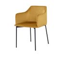 Fauteuil Glam En Velours Jaune Moutarde