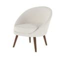 Fauteuil Blanc Calypso Effet Laine Bouclette