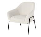 Fauteuil Blanc Aubin Effet Laine Bouclette