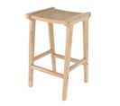 Tabouret De Bar Mi-hauteur Omaha En Teck Et Rotin Naturel 65 Cm