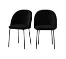 Chaise Karl En Tissu Bouclé Noir (lot De 2)