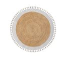 Tapis Rond Anais En Jute Naturel Et Blanc D120 Cm