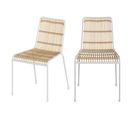 Chaise Jouve En Rotin Et Métal Blanc (lot De 2)