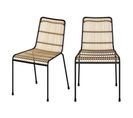 Chaise Jouve En Rotin Et Métal Noir (lot De 2)