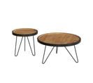 Tables Basses Gigognes Bao En Bois De Teck Et Métal (lot De 2)