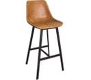 Fauteuil De Bar Assise Capitonné En Polyuréthane Caramel