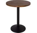 Table Bistrot Ronde Plateau En Bois D'orme 60 X 75 Cm