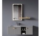 Meuble De Salle De Bain + Vasque + Miroir – Gris Bombay – 120 Cm