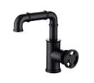 Robinet Mitigeur Lavabo Style Industriel Noir - Gemma