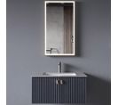 Meuble De Salle De Bain + Vasque + Miroir – Bleu Bombay – 70 Cm