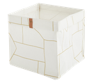 Panier De Rangement Pliable En Polycoton Blanc 31x31x31cm