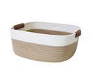 Panier De Rangement En Corde Blanc 35,5x33x15cm