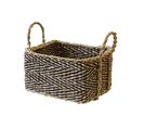 Panier De Rangement En Jonc De Mer Tressé 24x19x13cm