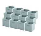 Lot de 12 paniers pliables en tissu sauge 31x31x31cm