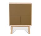 Bureau Secrétaire Avec Rangement De 90 Cm De Large, En Frêne