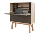 Bureau Secrétaire Avec Rangement, 120 Cm De Large, En Frêne