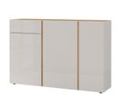 Buffet Scandinave Beige Et Bois Avec Encadrement Verre Chloe