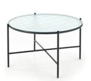 Table Basse Avec Plateau Rond En Verre De 70 Cm Et Structure En Métal Noir Ancolie-l