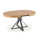 Table De Salle à Manger Extensible Avec Plateau Aspect Chêne Et Pieds En Métal Noir Cervantes