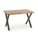 Table Industrielle 140cm Extensible Plateau Chêne Et Pieds Métal Vinus - Sans Rallonge