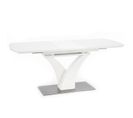 Table Rectangulaire Extensible Blanc Mat Avec Pied Central Design Sparte