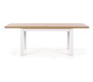 Table Design Scandinave Bois Et Mdf Blanc 140-220/80/76 Cm Meryl